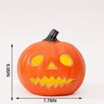 thumbnail image 4 of Round Eyed Jack O Lantern Pumpkin, Jagged Grin Pumpkin LED Light, Halloween Pumpkin Figurine for Mantel Table Covered Porch Indoor Fall Seasonal Home Decor, 4 of 7
