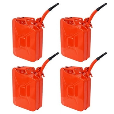 Jerry Fuel Can, 5.3 Gallon / 20 L Portable Jerry Gas Can with Flexible Spout System, Rustproof ＆ Heat-resistant Steel Fuel Tank for Cars Trucks Equipment, 2PCS Red