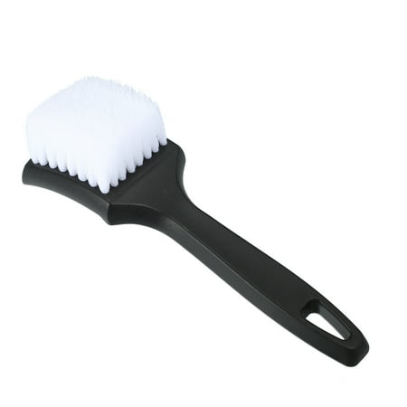 

Black Wheel Brush Long Handled White Soft Bristle Car Wheel Rim Cleaning Brush Tire Cleaner for Car Detailing