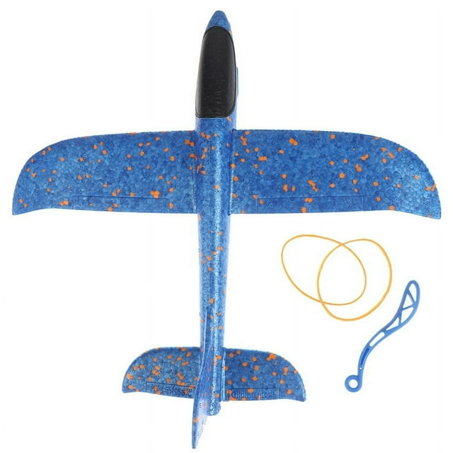 1PC Foam Hand Throw Airplane Rubber Band Ejection Launch Glider Plane 35CM Toys