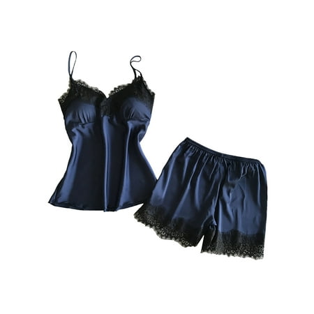 

Enwejyy Womem Homewear Nightwear Solid Lace 2Pcs Nightgrown Sets Pajamas Sets