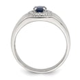 thumbnail image 2 of Sterling Silver Rhod-plated Men's Blue Sapphire and White Topaz Ring QR6840, 2 of 5