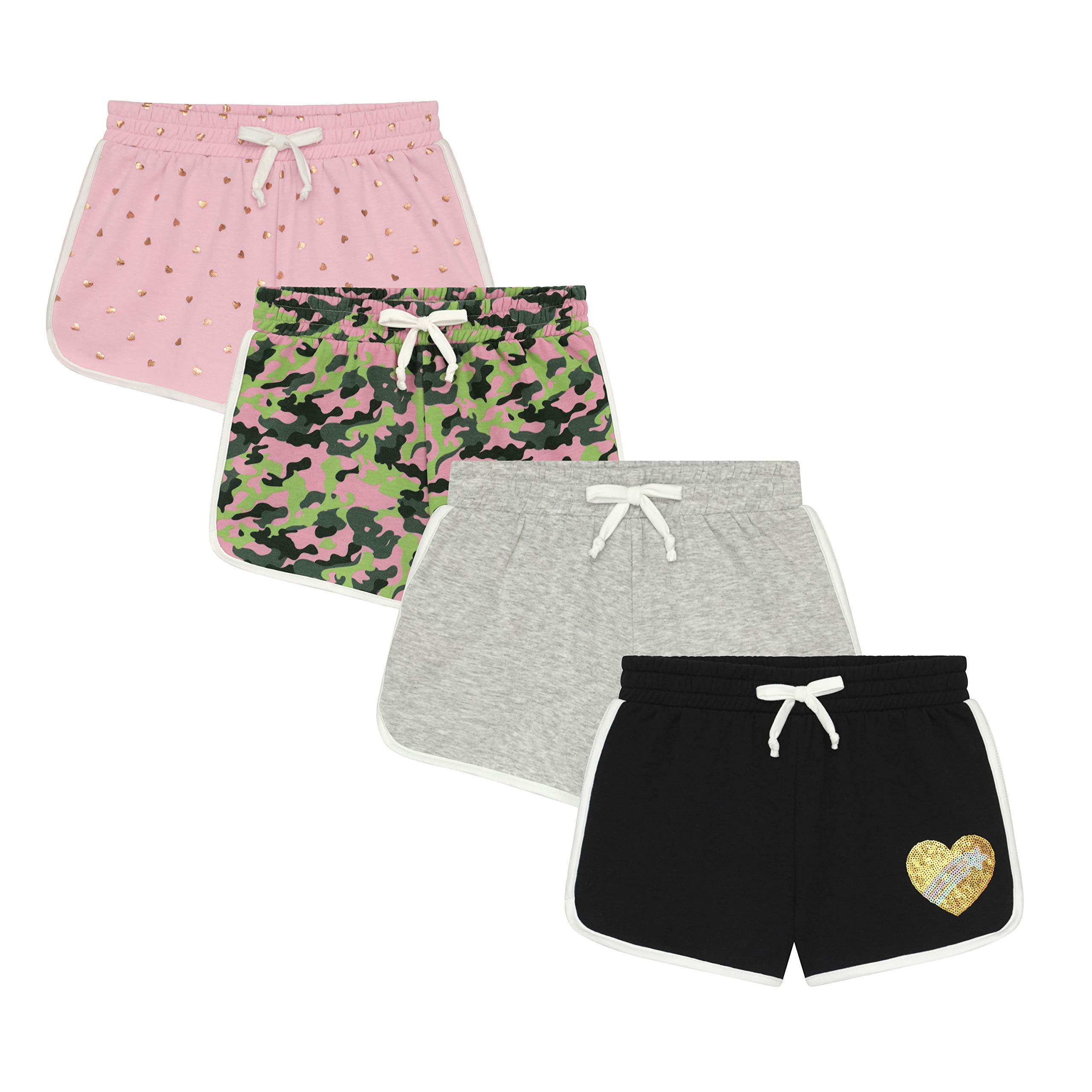 BTween Girls 4Piece Active Performance Dolphin Shorts with Faux