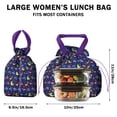 thumbnail image 5 of DarkBlue Dinosaurs with Shapes Pattern Drawstring Lunch Bag Women - Drawstring Lunch Bag Insulated for Work Office - Stain-Resistant Large Lunchbags for Women with Multi-Pockets, 5 of 6