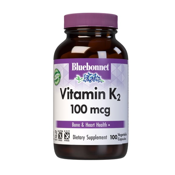 Bluebonnet Nutrition Vitamin K2 100 mcg, MK7 Heart & Bone Support*, Women & Men 100 Days