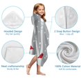 thumbnail image 7 of Gray Christmas Cardinal Bird Pattern Hooded Bath Towel，50"x30" for Ages 3 To 12 Kids, Quick Dry Lightweight Soft Microfiber Hood Beach Towel Cover Up for Kids, 7 of 7