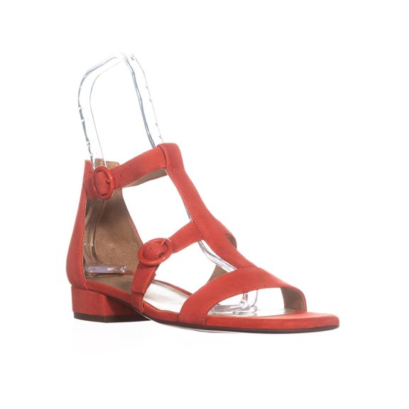 Womens naturalizer Mabel Flat Ankle Strap Sandals, Papaya Suede