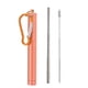 thumbnail image 1 of 1 paquete de pajitas de metal plegables portátiles, reutilizables, plegables, de acero inoxidable, para beber, para viajes, telescópicas, con cepillo limpio, 1 of 6