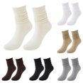 thumbnail image 2 of OJSFQUFP Crew Slouch Socks Women Retro Scrunch Short Sock Soft Solid Ankle, 2 of 9