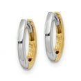 thumbnail image 2 of Auriga Fine Jewelry 14K Two-Tone Gold Mini 1.35mm Hinged Hoop Earrings for Women, 2 of 5