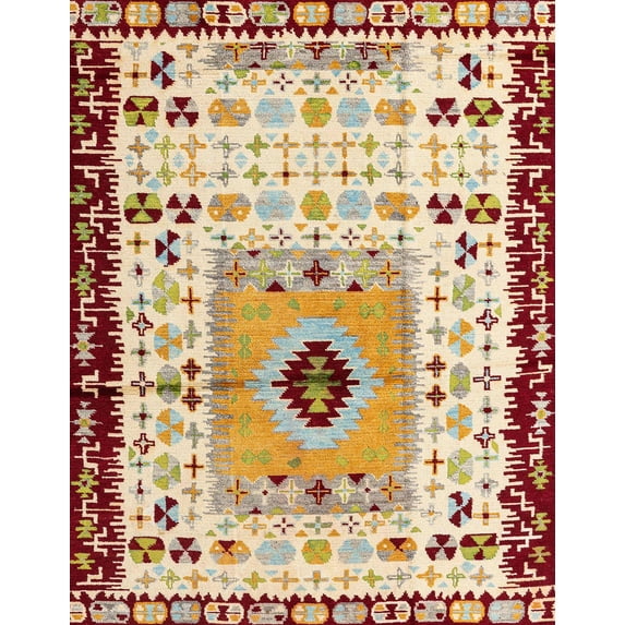 Ahgly Company Machine Washable Indoor Rectangle Abstract Khaki Gold Area Rugs, 6' x 9'