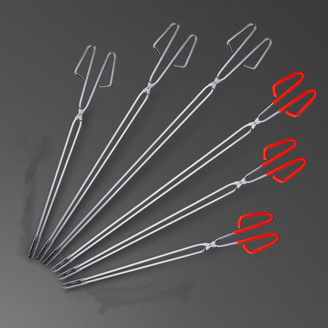 IDEANATEGRATE 2Ud Pinzas De Acero Inoxidable Para Recolectar Basura Con Ergonómico Rojo