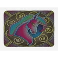 thumbnail image 1 of Fantasy Bath Mat, Fractal Unicorn Figure with Mosaic Art Tile Effects Girlish Creature Display Print, Non-Slip Plush Mat Bathroom Kitchen Laundry Room Decor, 29.5 X 17.5 Inches, Multicolor, Ambesonne, 1 of 2