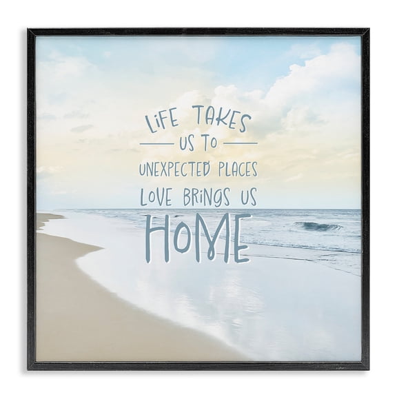 Stupell Industries Shabby Chic Love Brings Us Home Inspiration Black Framed Giclee Art, 12 x 12, by Natalie Carpentieri