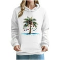 thumbnail image 2 of Mifsaly Christmas Sweatshirts for Women Hooded Long Sleeve Loose Hoodie Cute Tree Printed Drop Shoulder Casual Pullover Tops Xmas Festival Party Winter Outerwear with Pocket 2025 Holiday, 2 of 4