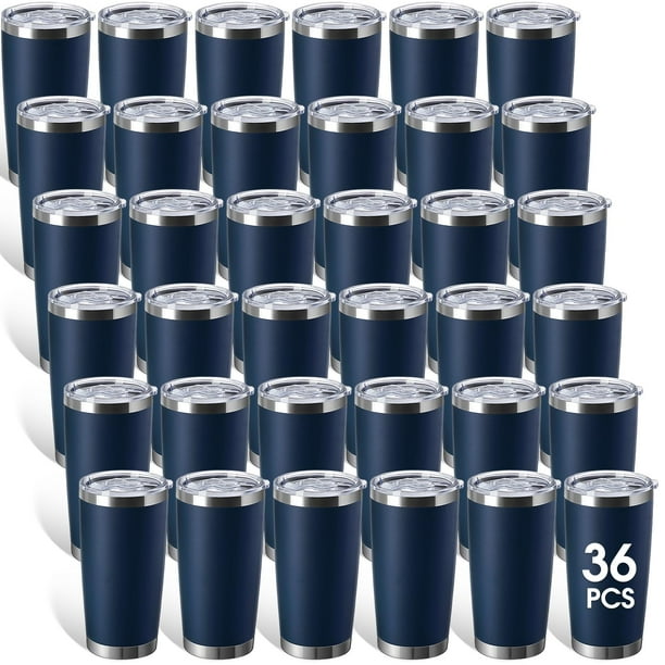 Vaso Sieral de acero inoxidable, 450 ml, 36 unidades, color azul marino