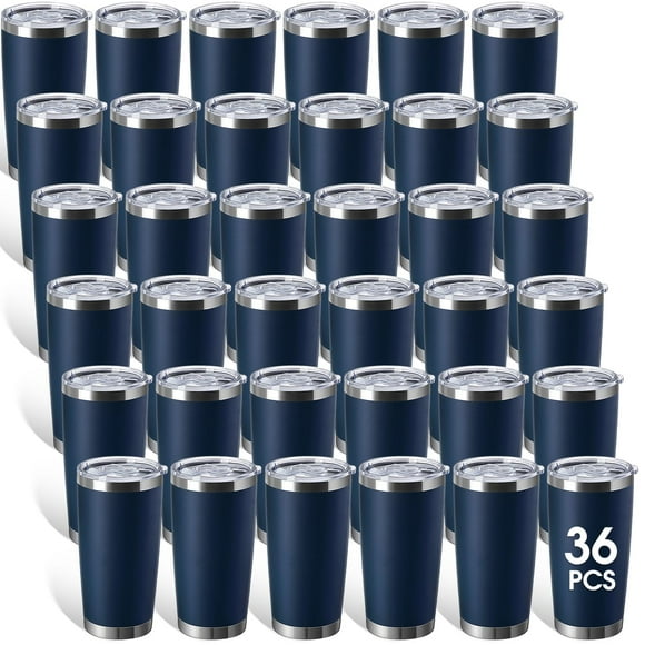Vaso Sieral de acero inoxidable, 450 ml, 36 unidades, color azul marino