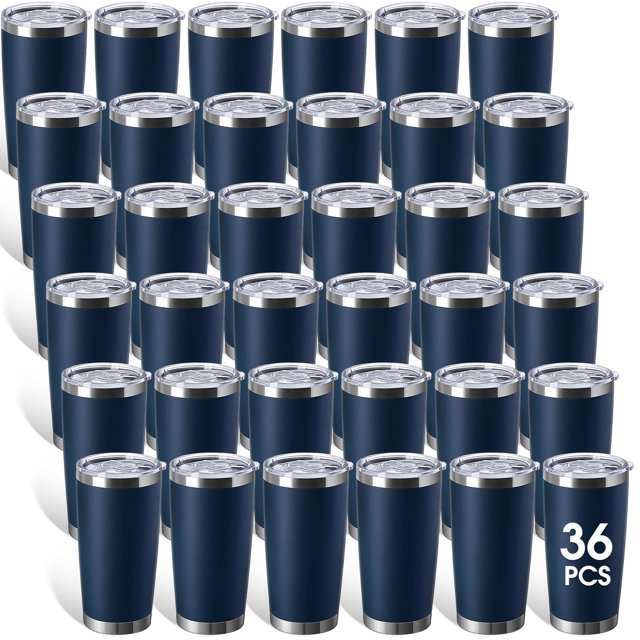 Vaso Sieral de acero inoxidable, 450 ml, 36 unidades, color azul marino