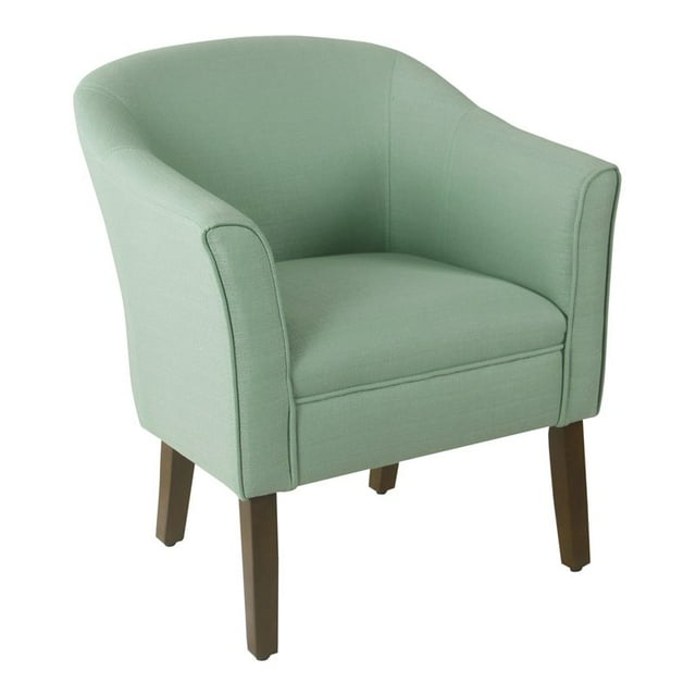 HomePop Fauteuil d'Appoint Tonneau Transitionnel en Bois et Tissu, Bleu Aqua Texturé