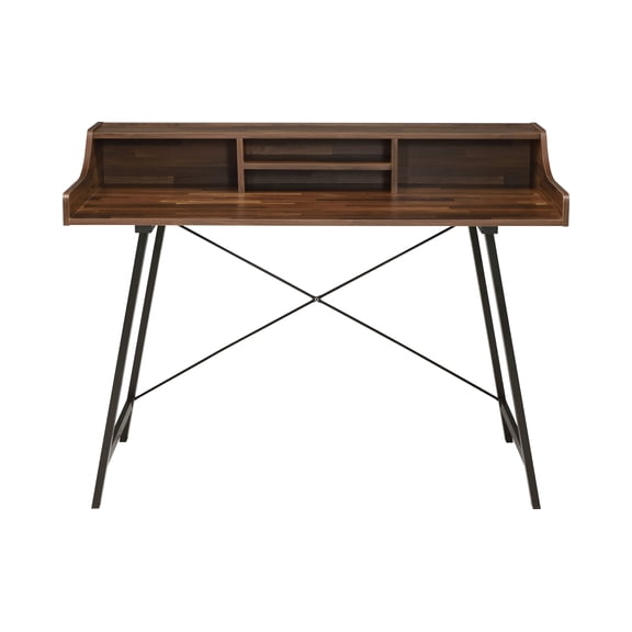 ACME Sange Desk with USB Charging Dock in Walnut and Black