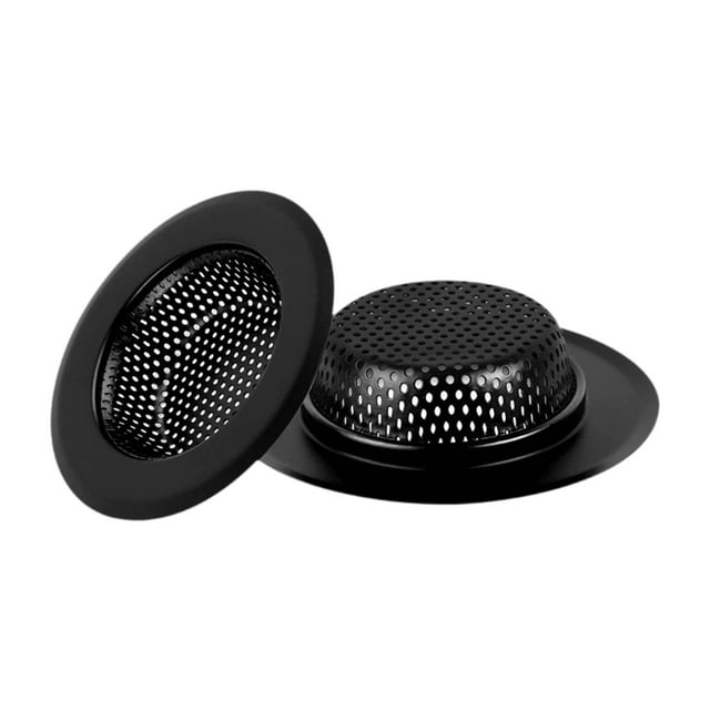 Filtro atrapapelos redondo antiolor, cesta de malla fina, colador, cesta de malla, tapón de fregadero para desagüe de suelo, lavadero, lavabo de baño negro