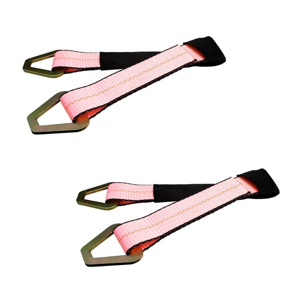 Mega Cargo Control USA 2” x 36” Off-Road Axle Tie-Down Straps (2-Pack) - WLL: 3333 lbs - Pink