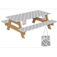 thumbnail image 2 of Cover With Covers Camping Elastic Camping Tablecloth With Bag Washable Outdoor Fitted Tablecloths for 6 Foot Rectangle Tables and Seats 72x30 Inch 3Pcs, 2 of 8
