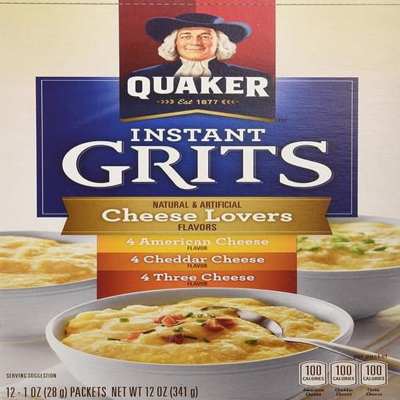 Quaker Instant Grits Cheese Lovers, Variety Pack, 12 Packets Packaging May Vary
