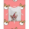 thumbnail image 3 of Welsh Corgi Puppy Let's Party Sweatshirt Women -Image by Shutterstock, Female x-Large, 3 of 4