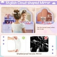 thumbnail image 6 of Costway Kids Vanity Table and Chair Set with Cloud-shaped Mirror Open Shelf Storage Drawers Purple, 6 of 10