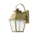 thumbnail image 3 of 2162-01 Livex Lighting Mansfield - 1 Light Outdoor Wall Lantern in Coastal Style - 7.5 Inches wide by 12.5 Inches high-Antique Brass Finish, 3 of 9