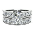 thumbnail image 4 of Riviera 18K Wedding Rings for Women Bridal Set Round Cut 1.80 Carat 18K White Gold ( G , SI ), 4 of 5