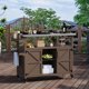 thumbnail image 1 of Garvee carrito para asador con cubierta de acero inoxidable, gabinete de almacenamiento, portaespecias, toallero y ruedas, ideal para BBQ y cocina exterior, 1 of 7