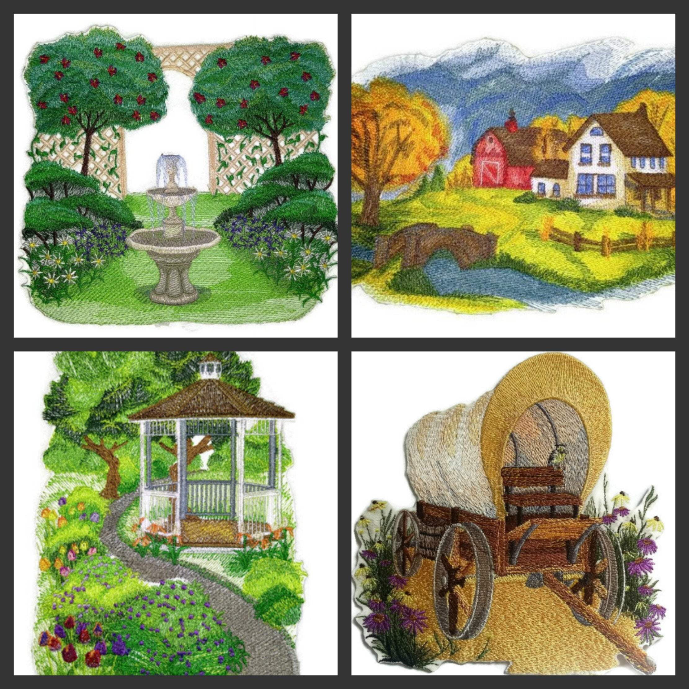 BeyondVision Custom and Unique Autumn Colors in The Country Scene Embroidered Iron on/Sew Patch [11.69" 6.79"]