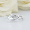 thumbnail image 3 of HeartsAndYou 1ct Princess Cut Moissanite Engagement Ring for Women Twist Infinity Shank 18k White Gold Over Silver, 3 of 9