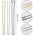 thumbnail image 2 of Cadena para gafas de tres piezas para mujer/hombre (plata, oro, negro, 75 cm de largo), cadena para gafas de sol, cadena para gafas de lectura de metal antideslizante, cadena para gafas deportivas pa, 2 of 5