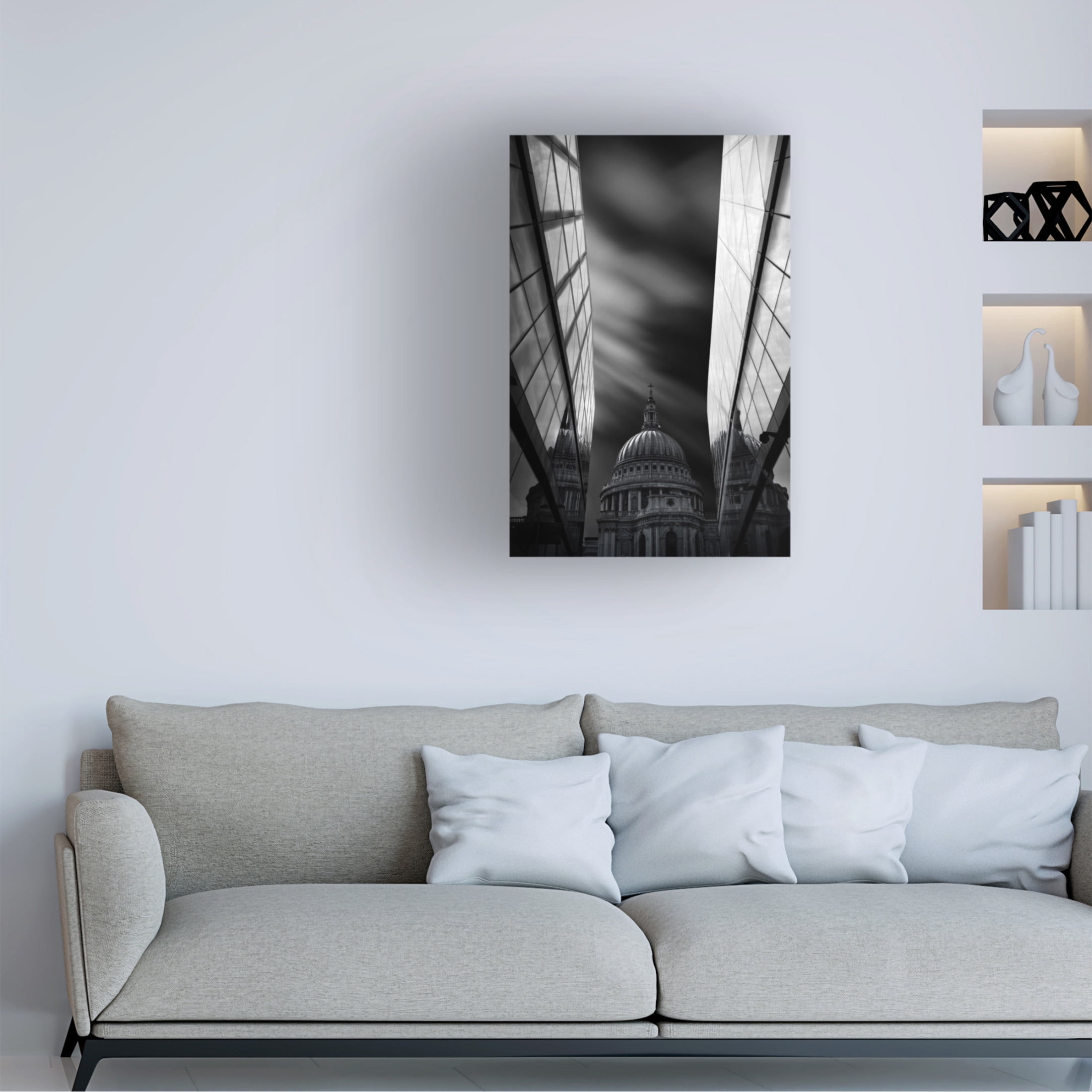 Canvas Wall Art - Nader El Assy 'The St PaulS Cathedral In Reflection' Wall Art for Living Room, Bedroom, or Office Décor by Trademark Fine Art - 22 x 32 Inches