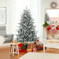 thumbnail image 1 of Gymax 6 FT Pre-Lit Artificial Christmas Tree Snow Flocked Full Tree w/ 820 Lush Branch Tips, 1 of 10
