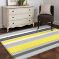 thumbnail image 5 of 4x6 Washable Area Rug, Geometric Stripes Non-Slip Rectangle Rug for Living Room Office, Yellow Grey Indoor Accent Floor Mat for Home Decor, 5 of 9