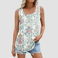 thumbnail image 4 of GERsome Women's Floral Tank Tops Summer Pleated Crewneck Sleeveless Tunic Flowy Loose T-Shirts S-5XL, 4 of 6