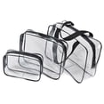 thumbnail image 5 of 3 Pack Clear Makeup Bag, Clear Toiletry Bag Set, Waterproof Clear PVC with Zipper Handle, Portable Travel Pouch, 5 of 5