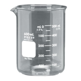 PYREX 400ml Griffin Low Form Glass Beaker – Graduated, Borosilicate (1000-400)