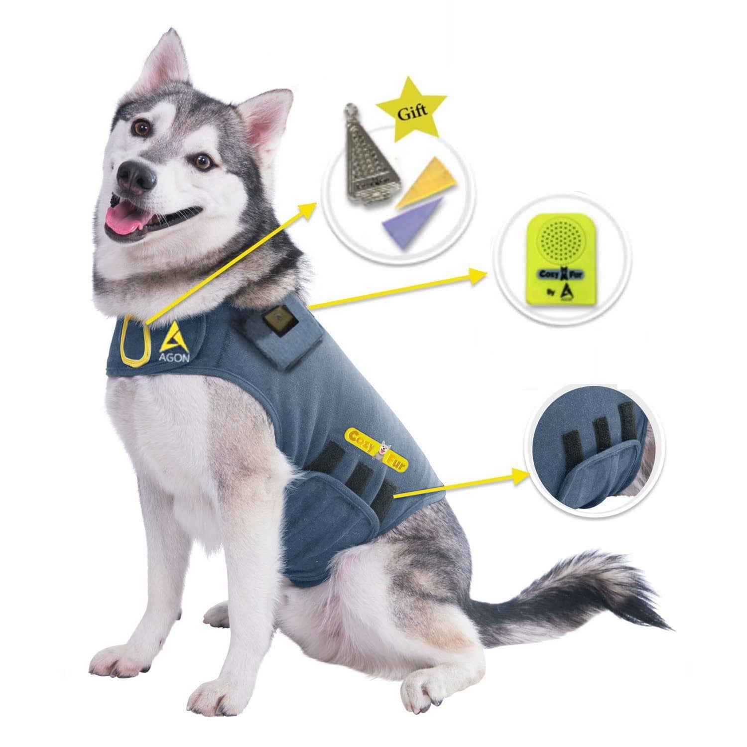 CozyVest Patent Pending Canine Dog Cat Anti Anxiety Vest Coat With