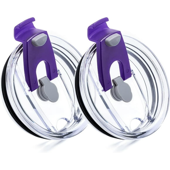 shiyou-20oz Tumbler Lids,Replacement Lid for 20 oz Yeti Tumbler,Old Style Rtic and More,2 Pack Spill-proof Lids,Covers for 20 Ounce Tumbler,Cup (Dark Purple)