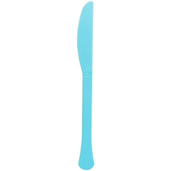 Amscan 8015.54 Premium Caribbean Blue Plastic Knives, 20ct