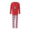 thumbnail image 1 of Diconna Christmas Parent-child Printed Tops Plaid Pants Pajama Set, 1 of 9
