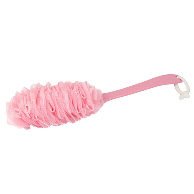 Matsuzay Cepillo de baño Mango largo Esponja de ducha antideslizante Esponja de malla Limpiador de espalda Herramienta de fregado de espuma Cepillo de Suministros de limpieza para el hogar Rosado Matsuzay HA003439-01