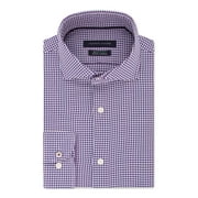 TOMMY HILFIGER Mens White Check Collared Slim Fit Dress Shirt L 16.5- 32/33