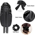 thumbnail image 7 of YSTDHL Long Satin Braid Bonnet for Women Silk Bonnet for Sleeping Sleep Cap with Elastic Tie Band Night Cap for Long Curly Hair Locs, 7 of 7