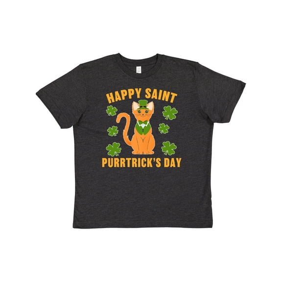Inktastic St. Patrick's Day Happy Saint Purrtrick's Day Youth T-Shirt